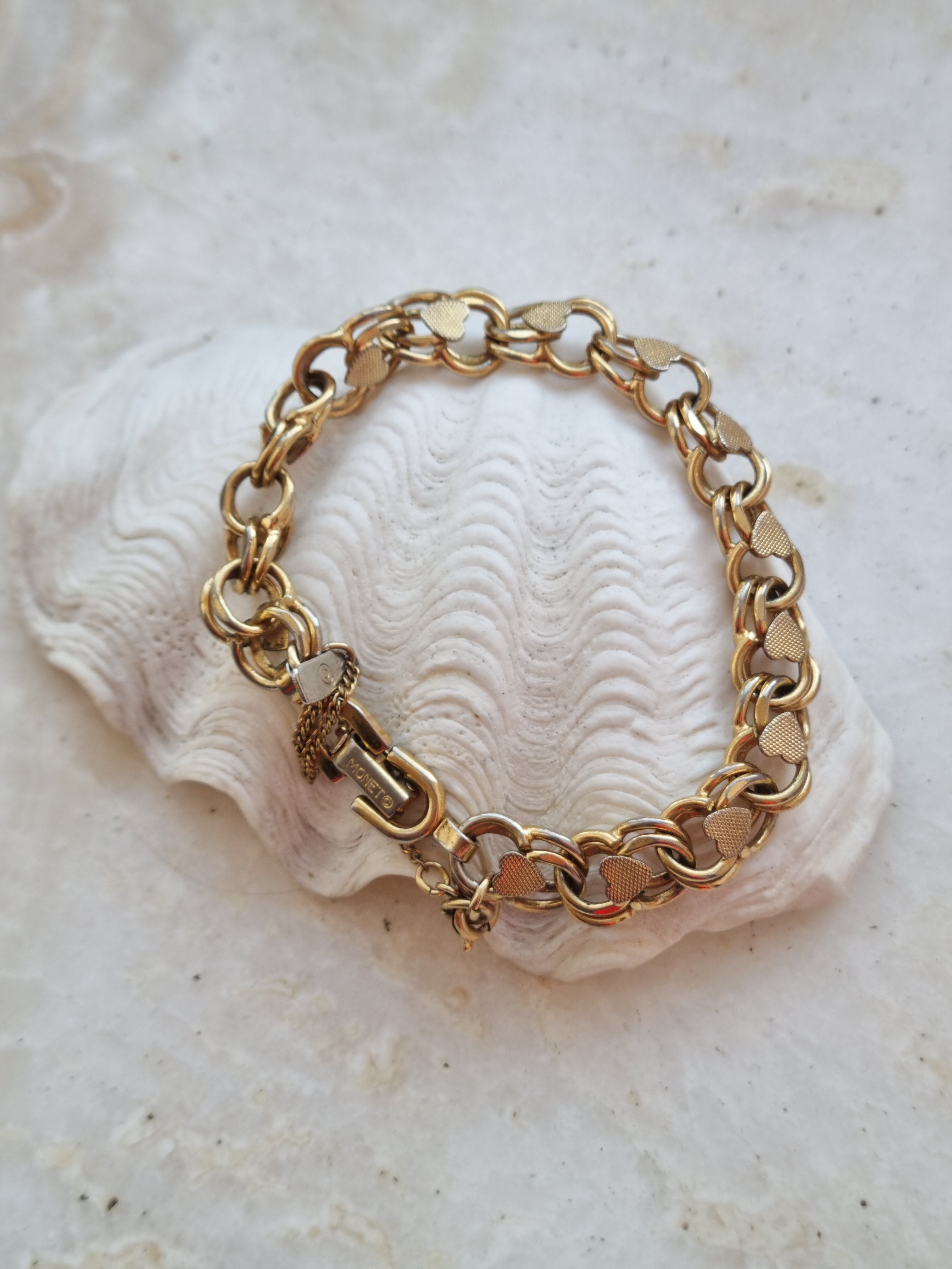 MONET Vintage Large and Heavy Goldtone Necklace w/ La… - Gem